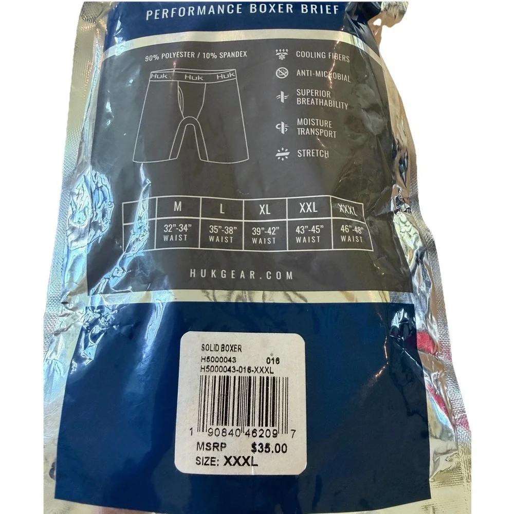 HUK Solid Gray Boxer Brief H5000043-018 Mens Size XXXL / 3XL NWT Underwear